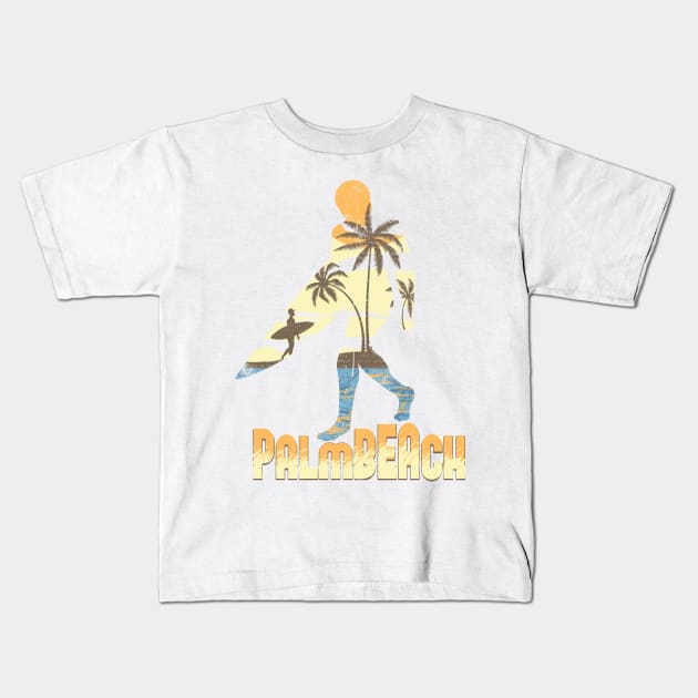 Palm Beach Surfing Kids T-Shirt by NiceIO